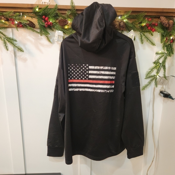 Rothco Concealed Carry Hooded Sweater Mens 2XL Black Thin Blue Line Hoodie - Picture 2 of 9
